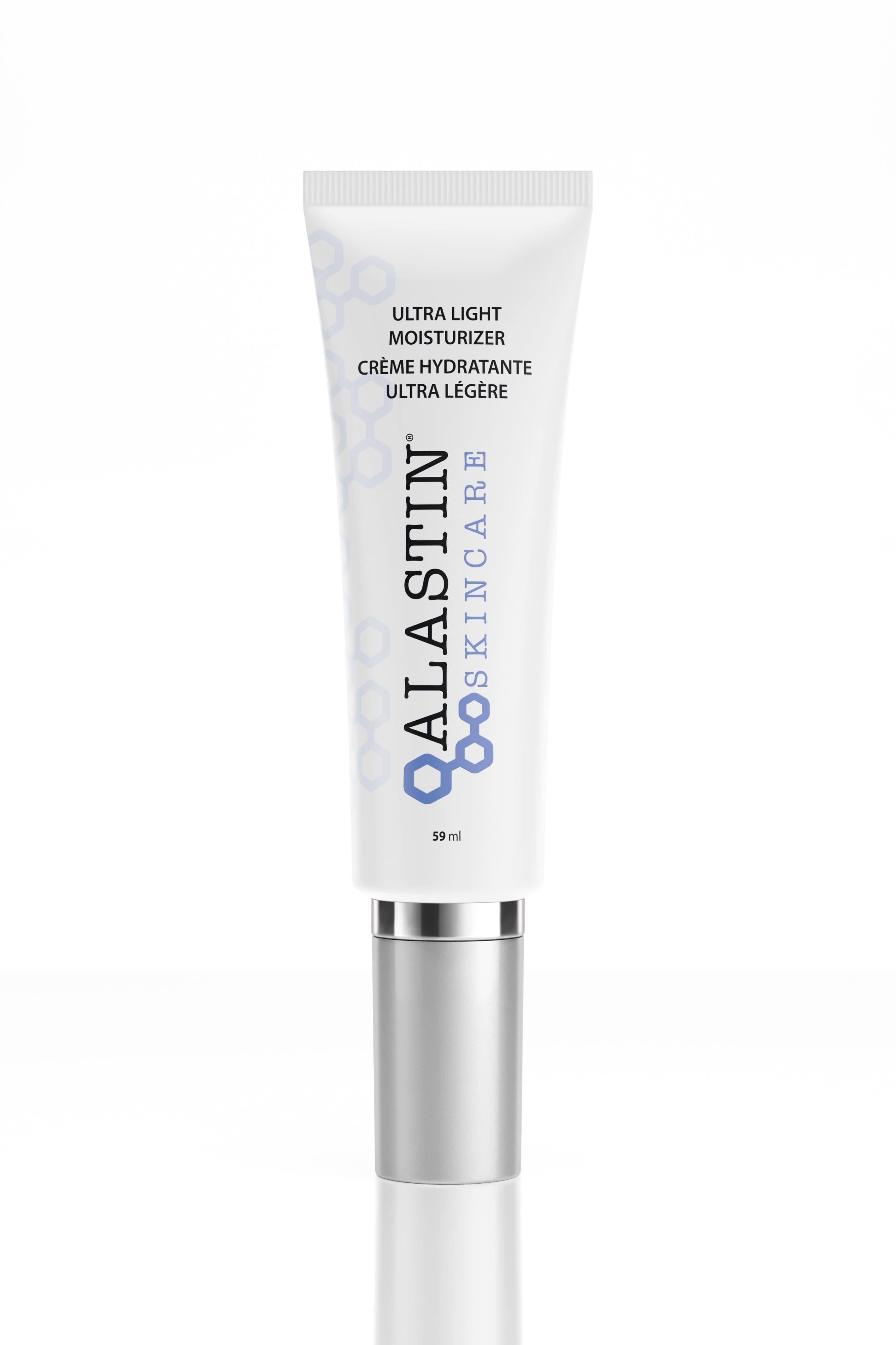 Alastin skincare tube of Ultra Light Moisturizer on a white background