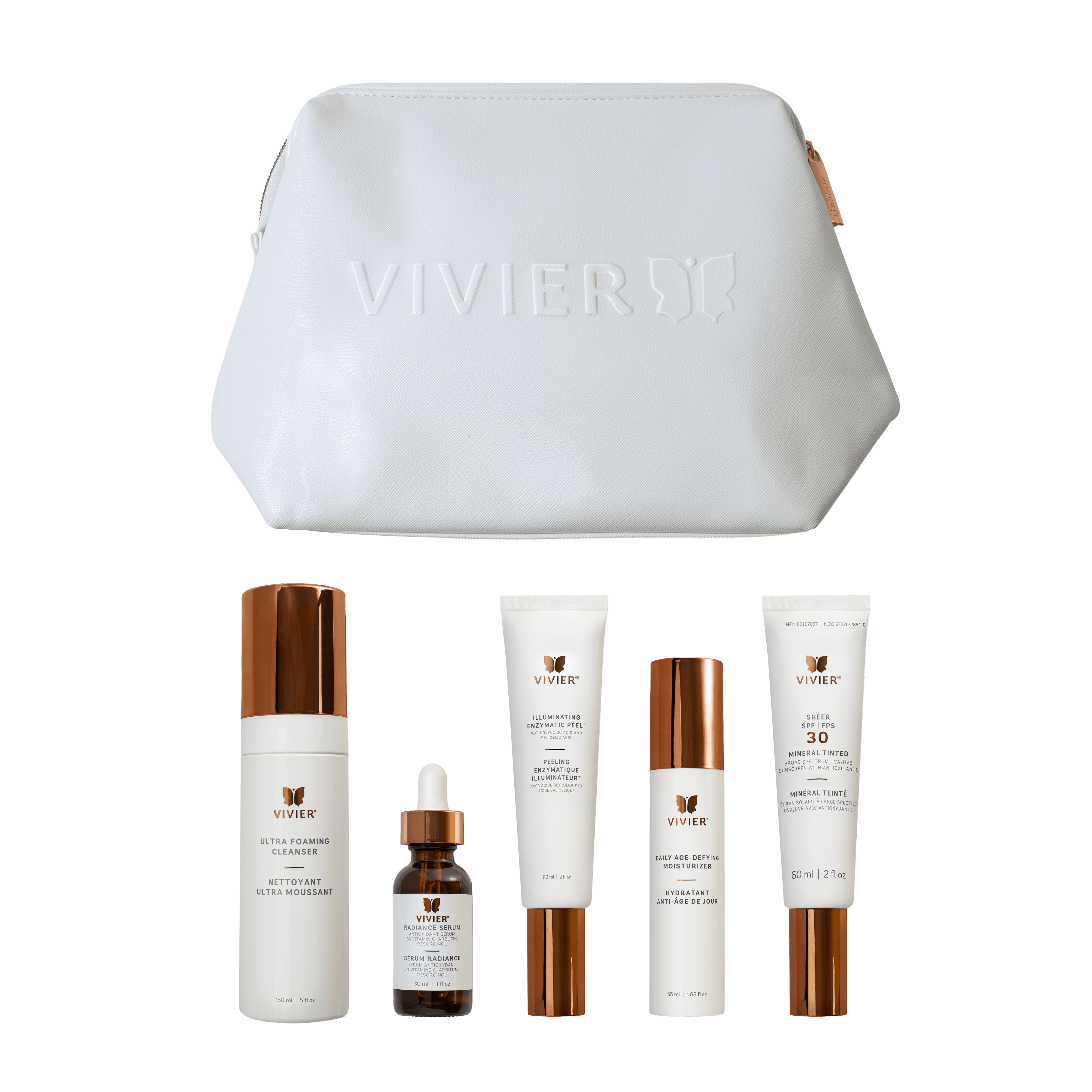 Daily Glow Program - Vivier. White bag with products under