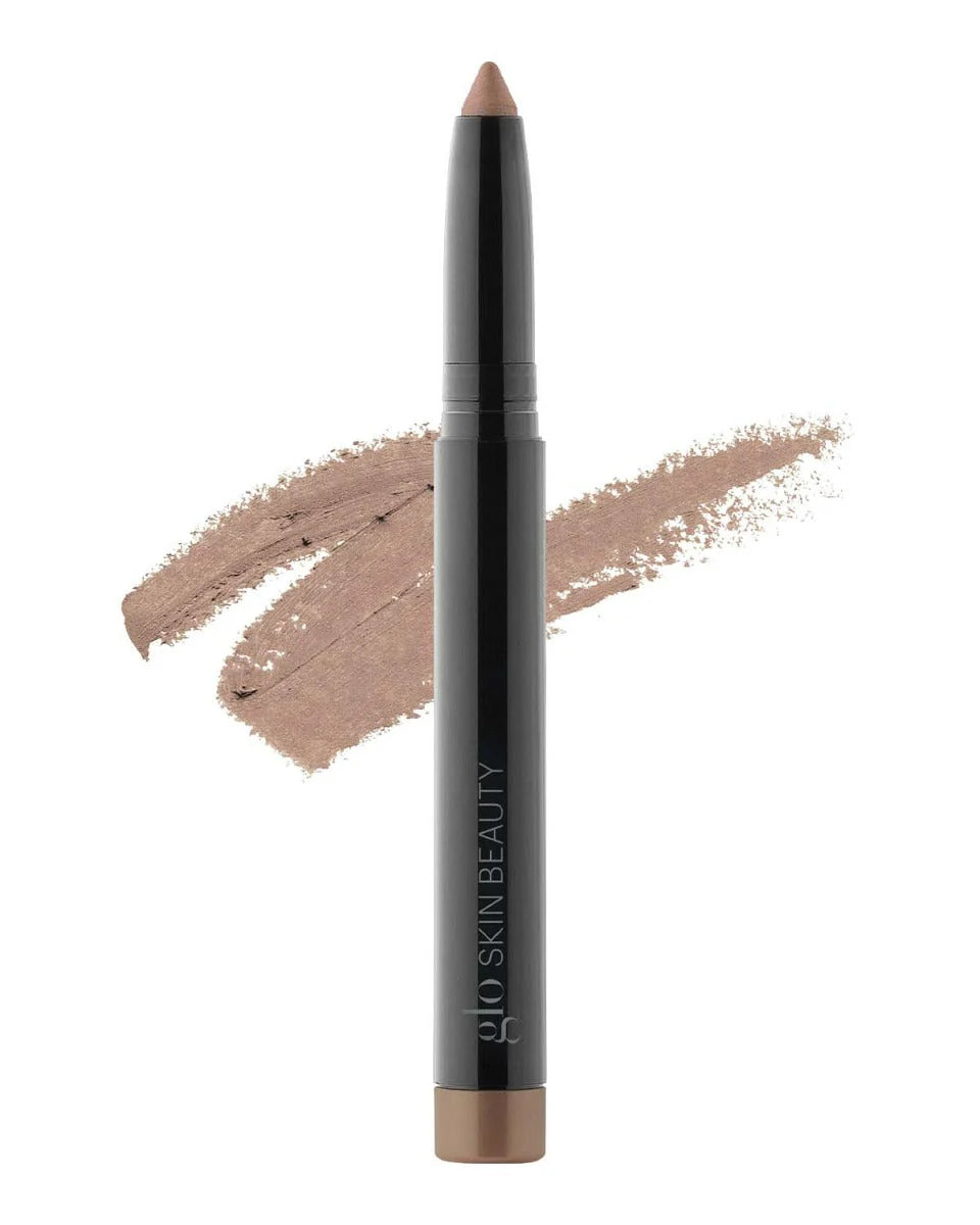 Latte Cream Glaze Crayon lip pencil with light neutral brown color swatch on a white background
