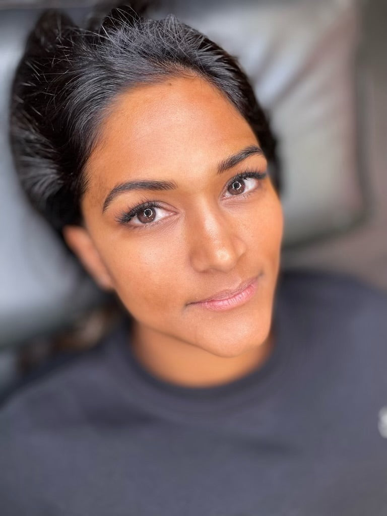 Beautiful after picture of a client who came in for Nano brows, a nano hair stroke to fill in and define brows