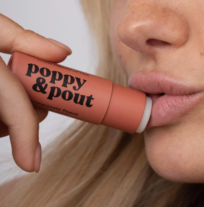 Poppy & Pout Lip Balm - Pomegranate Peach