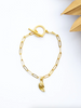 18K Toggle Link Pendant Wings Bracelet