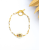 18K Link Rainbow Evil Eye Bracelet