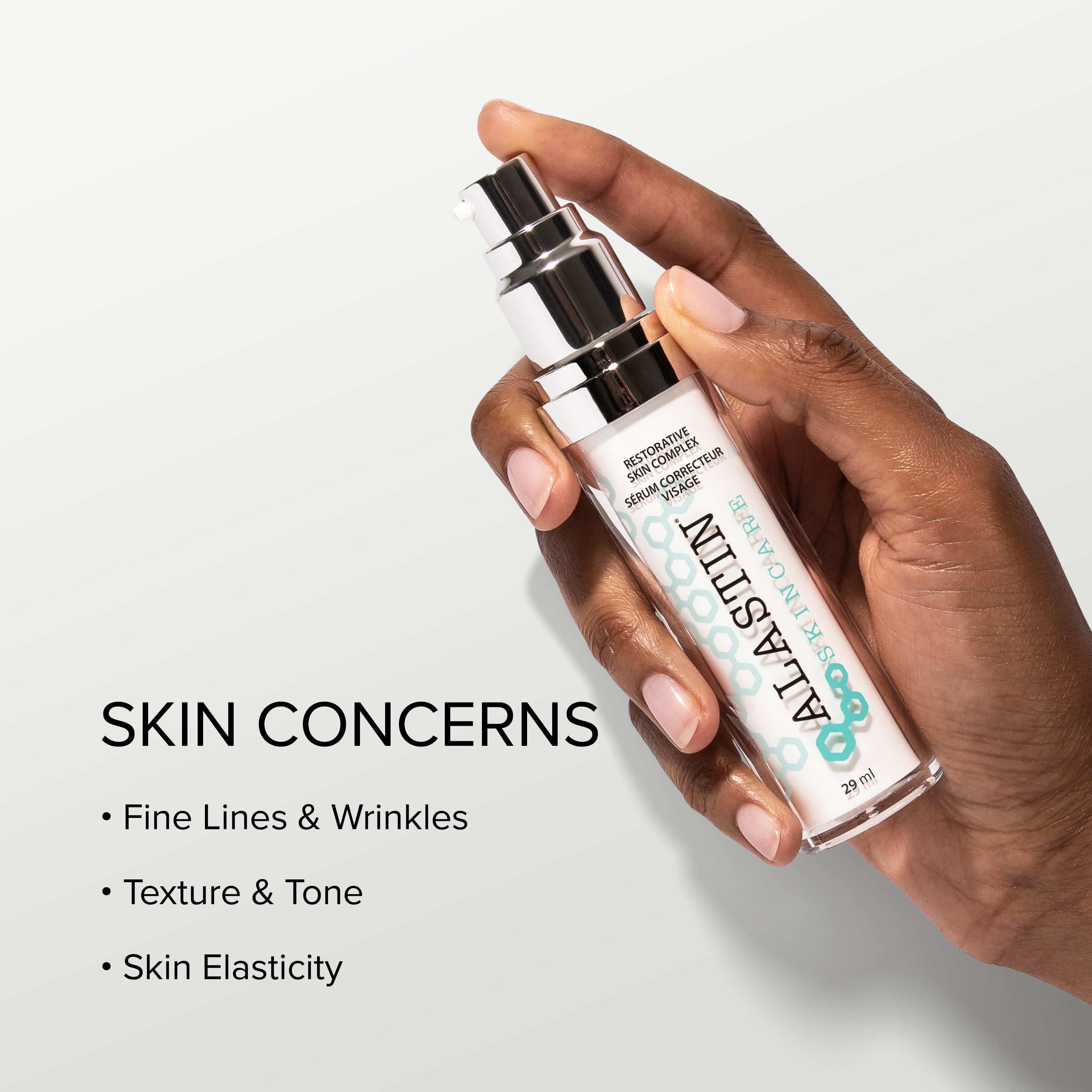 Alastin skin care - Restorative Neck Complex, for fine lines and wrinkles on the neck, texture and tone, skin redness. Purchase at Foxy Face Studio in Orangeville, ON